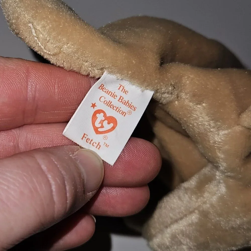 TY Beanie Babies Puppy Dog Plush Lot Brown Tan Fetch Spuds Herder Sheepdog Gray